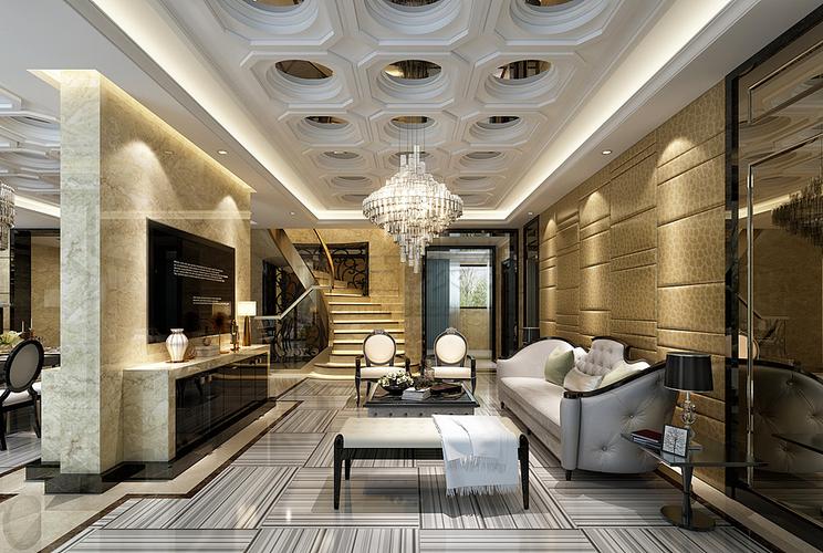别墅室内装修效果图一楼
