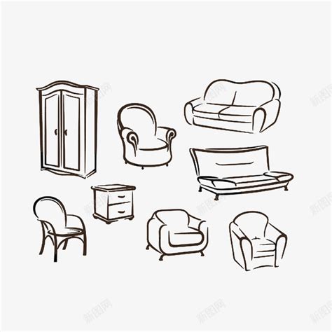 家具简笔画画